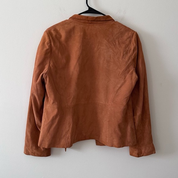 Eileen fisher 100% goat suede open cut jacket Womens size small - Picture 2 of 9